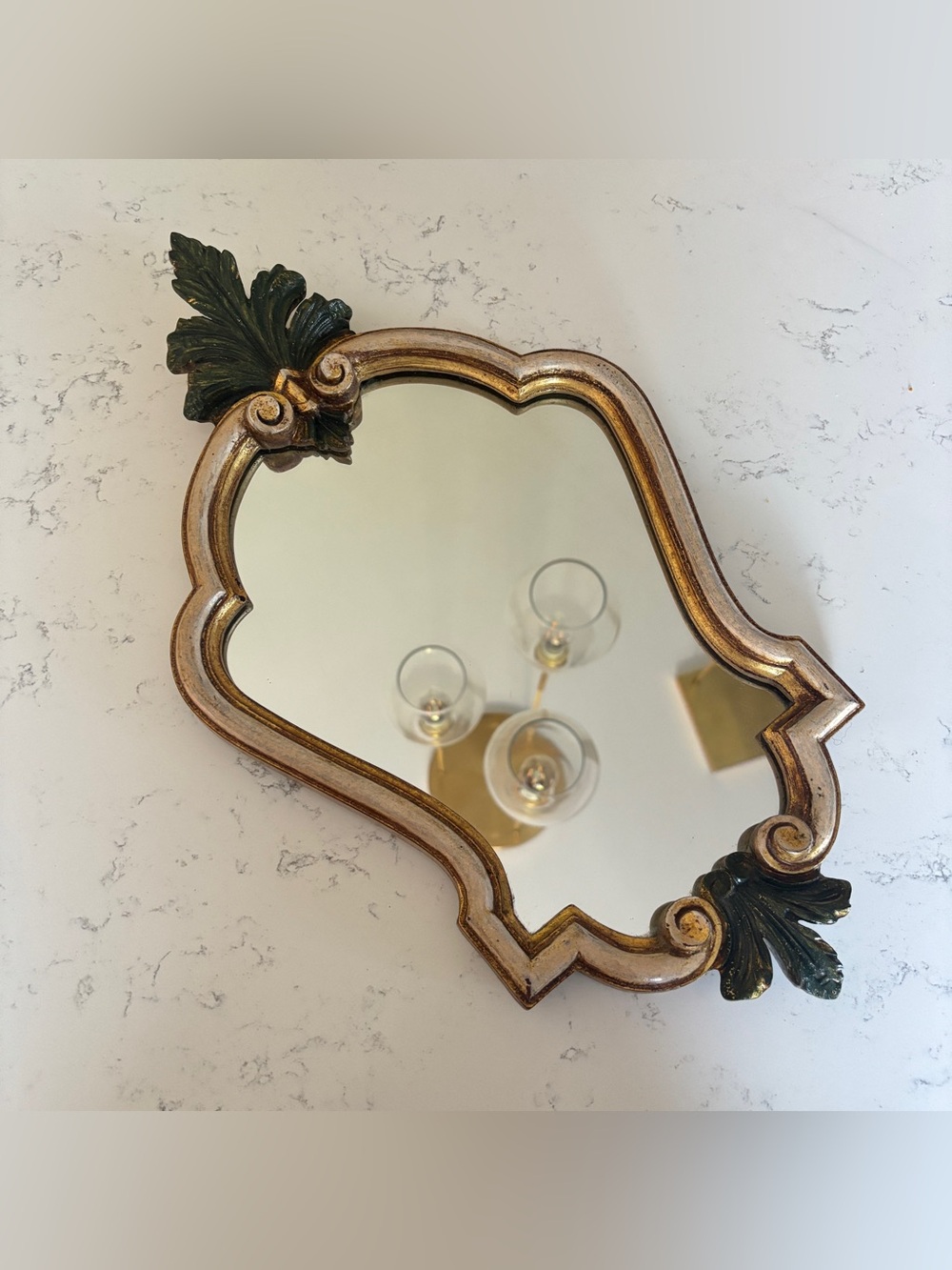 Vintage Ornate Baroque / Rococo Style Gilt Wood Framed Mirror - Made in Belgium